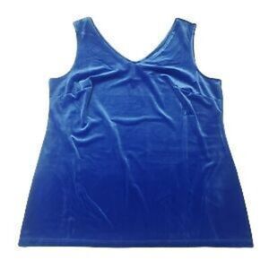 Charter Club Velvet Tank Top Modern Blue L